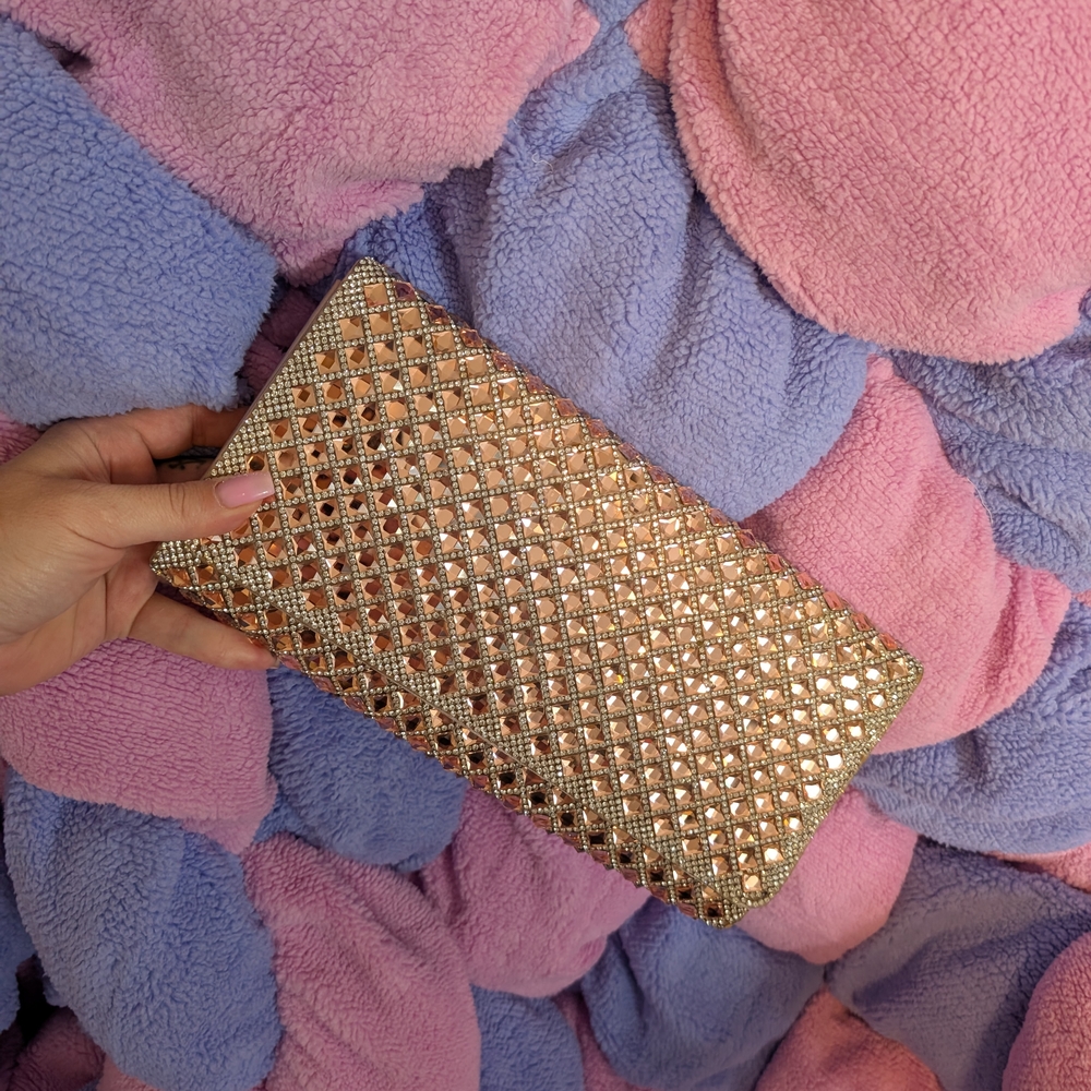 Aldo Gold Diamond Pattern Clutch